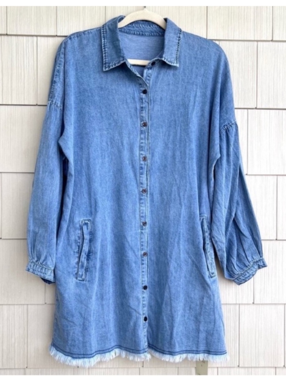 New with tags Long Sleeve Blue Jean Denim Dress Button Front size small